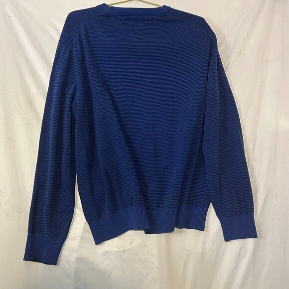 Tommy Hilfiger Men’s Blue Black Striped Pullover V Neck Sweater Size 2X - Picture 4 of 8